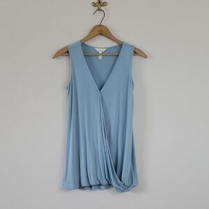 Soma Light Blue Crossover Hem Surplice Tank Sleep Shirt Size XS